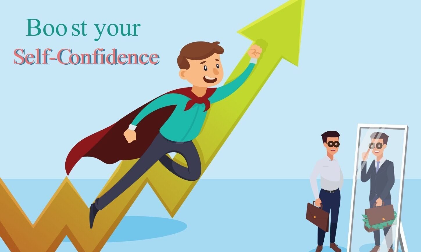 Person achieving a goal to boost confidence.