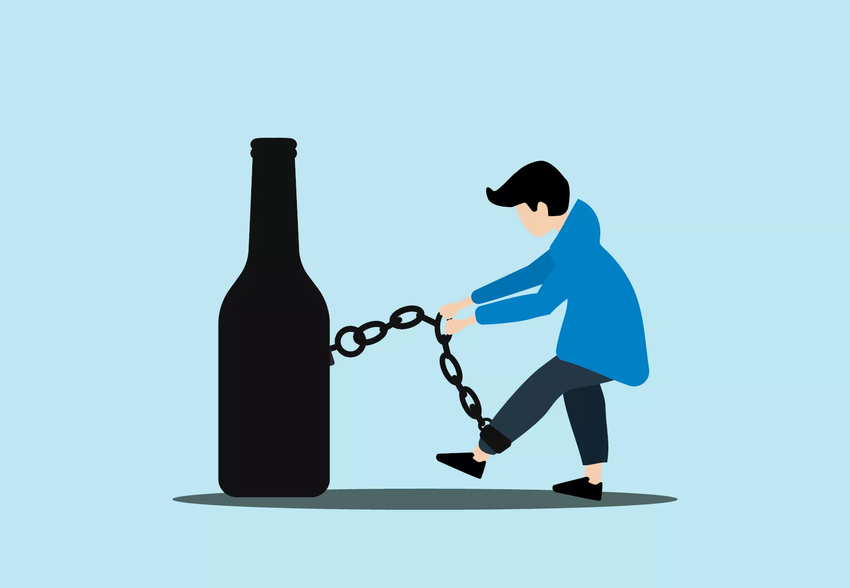 Person struggling with alcohol addiction, highlighting the emotional and physical effects of excessive drinking.