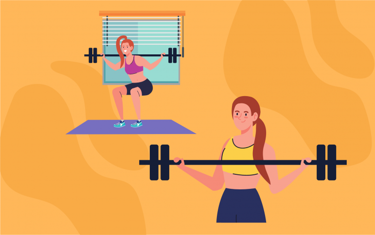 Person performing a workout exercise at the gym, focusing on proper technique and form for beginners.